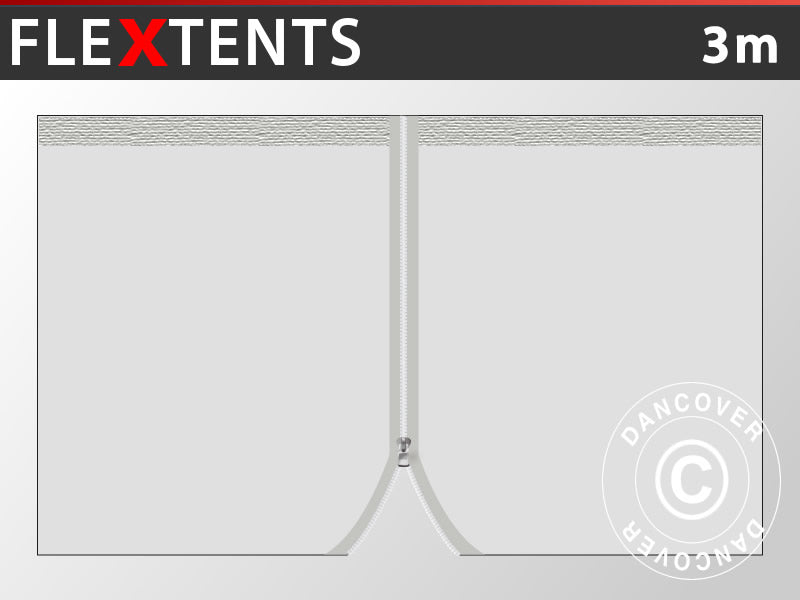 Sidewall w/zipper for FleXtents, 3 m, Silver
