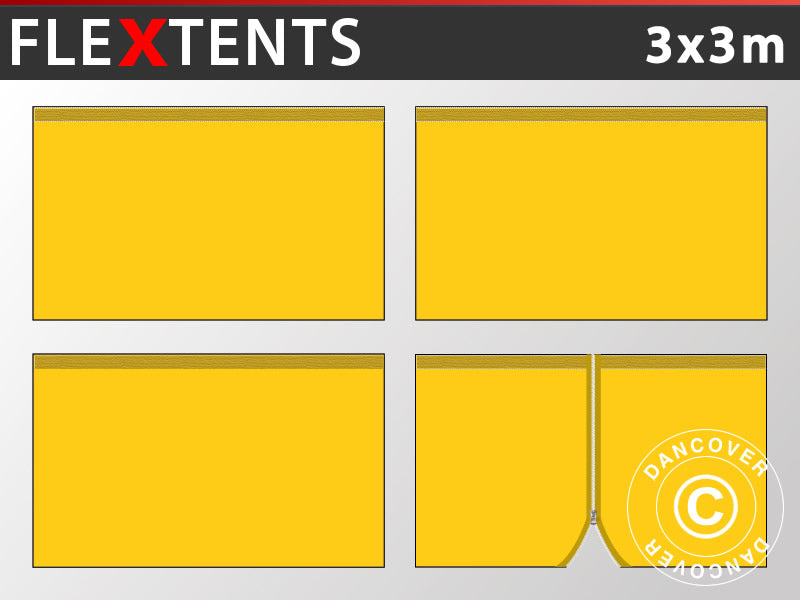 Sidewall kit for Pop up gazebo FleXtents 3x3 m, Yellow