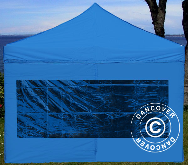 Sidewall w/panorama window for FleXtents, 3 m, Blue