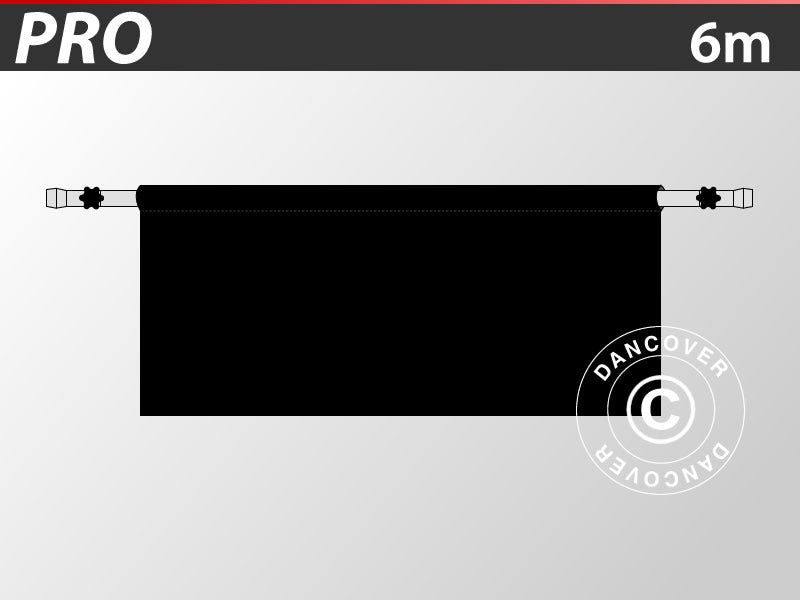 Half sidewall for FleXtents PRO, 6 m, Black