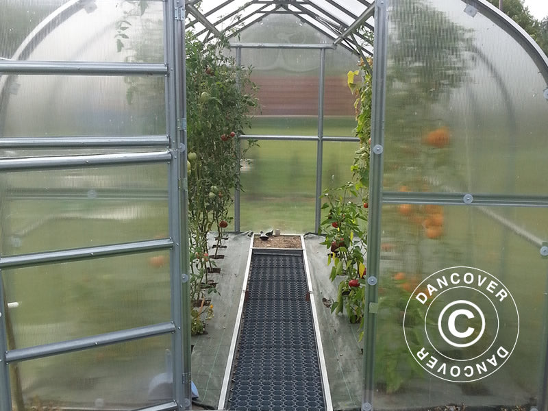 Greenhouse Track Separator profiles w/ 25 ground reinforcement grids, 10 m