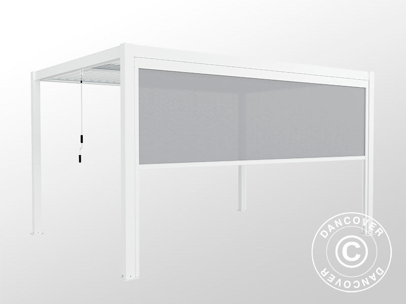 Sidewall screen f/bioclimatic pergola gazebo San Pablo, 3 m, White/Light grey