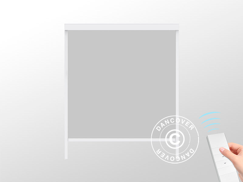 Electric sidewall screen for pergola gazebo San Pablo, 3 m, White/Light Grey