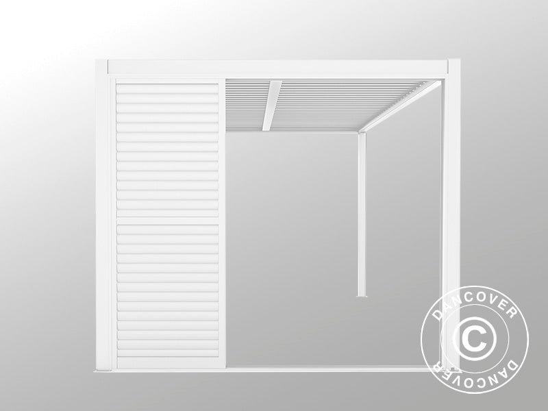 Louvre sliding door set f/pergola gazebo San Pablo 3 m, 0.92x2.18 m, White