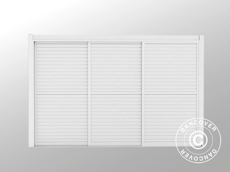 Louvre sliding door set f/pergola gazebo San Pablo 4 m, 1.25x2.18 m, White