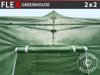Cover for FleX Greenhouse, 2x2 m, PE, Transparent/Green