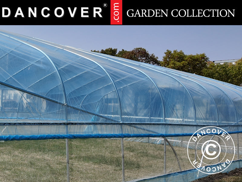 Cover for polytunnel greenhouse GH18430, 7.5x20x3 m, 100-micron PO Film, Transparent