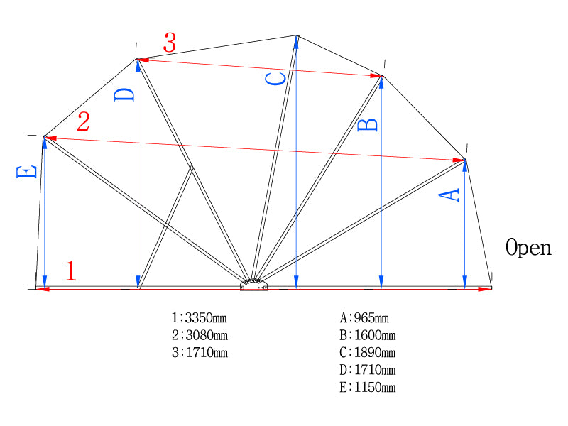 Folding garage (MC), 1.88x3.45x1.9 m, Black