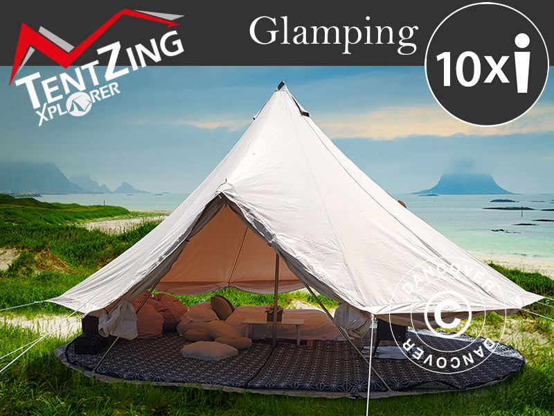 Bell Tent for glamping, TentZing®, 7x7 m, 10 Persons, Sand