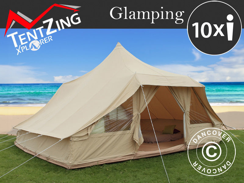 Tent for glamping, TentZing®, 4x5 m, 10 Persons, Sand
