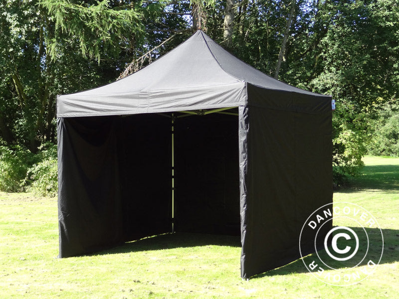 Pop up gazebo FleXtents PRO 3x3 m Black, incl. 4 sidewalls