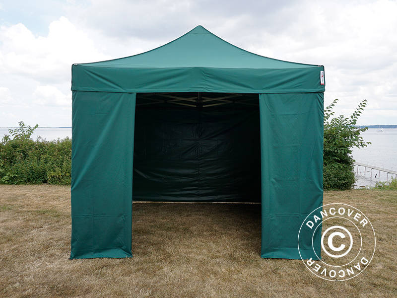 Pop up gazebo FleXtents PRO 3x3 m Green, incl. 4 sidewalls