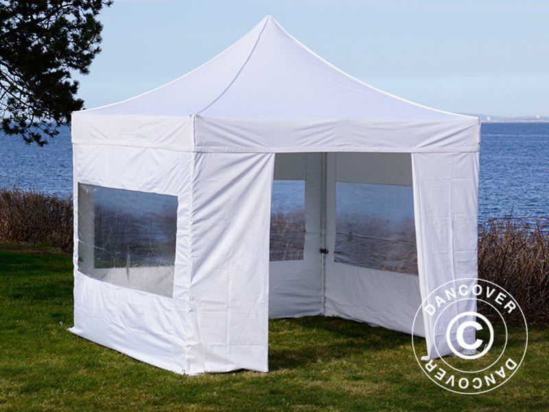 Pop up gazebo FleXtents PRO 3x3 m White, incl. 4 sidewalls
