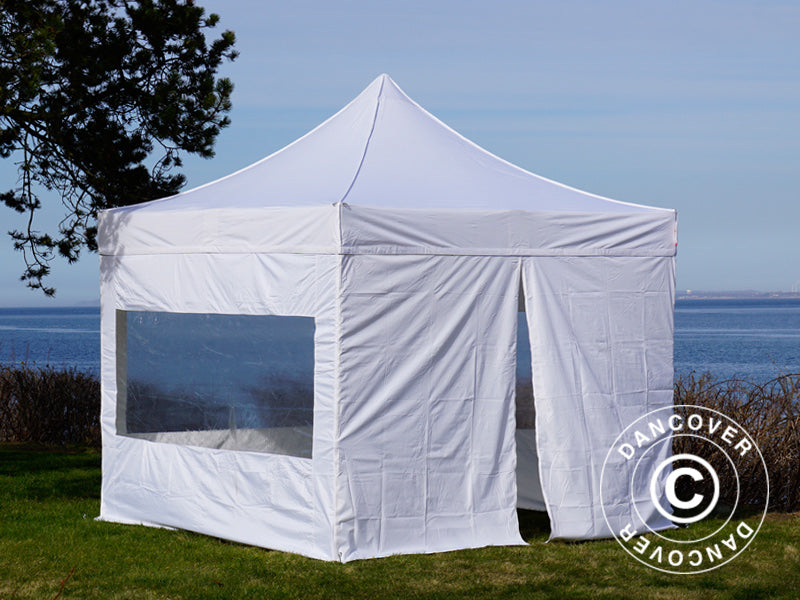 Pop up gazebo FleXtents PRO 3x3 m White, incl. 4 sidewalls