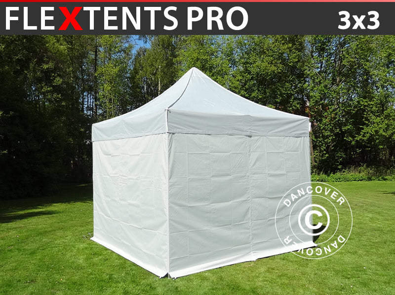Pop up gazebo FleXtents PRO 3x3 m Silver, incl. 4 sidewalls
