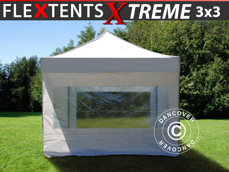 Flext. Pro Xtreme 3x3m Pano. White Top & SW GL