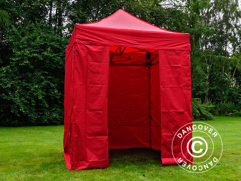 Pop up gazebo FleXtents PRO 2x2 m Red, incl. 4 sidewalls