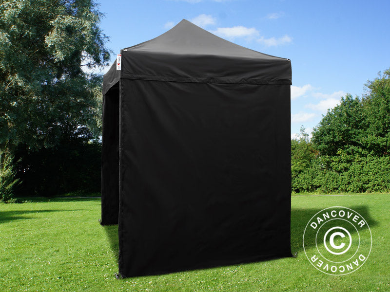 Pop up gazebo FleXtents PRO 2x2 m Black, incl. 4 sidewalls