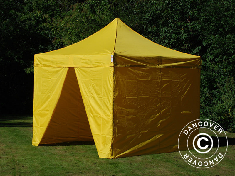 Pop up gazebo FleXtents PRO 3x3 m Yellow, incl. 4 sidewalls