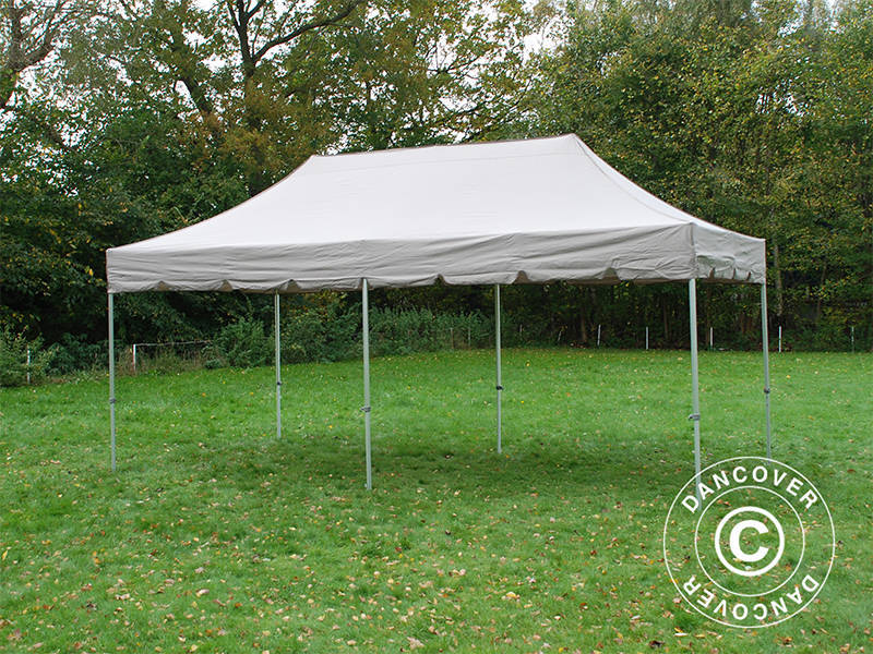 Pop up gazebo FleXtents PRO "Peaked" 3x6 m Latte, incl. 6 sidewalls