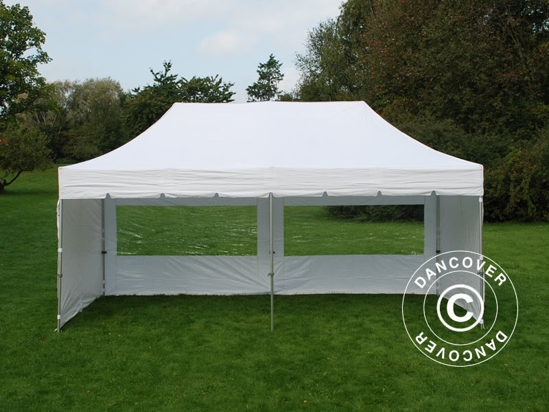 Pop up gazebo FleXtents PRO "Peaked" 3x6 m White, incl. 6 sidewalls