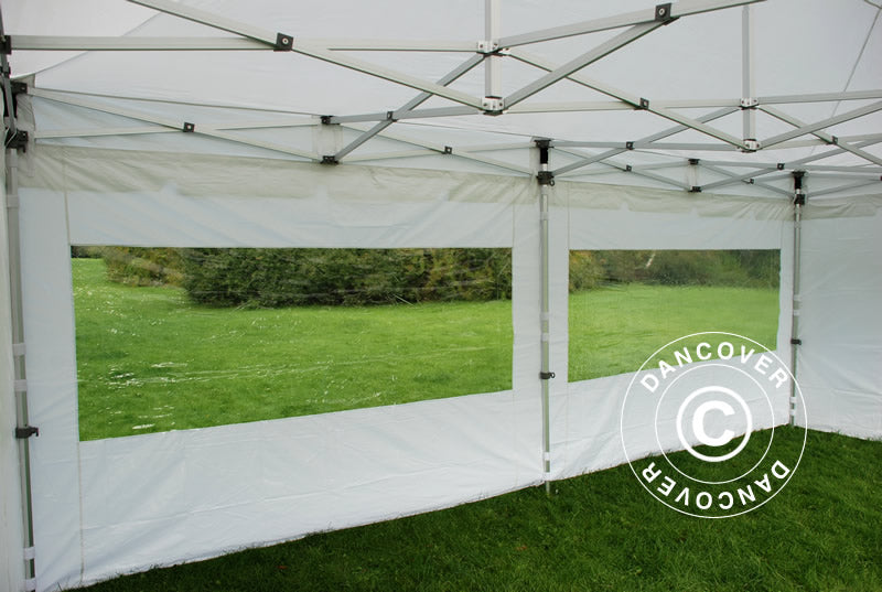 Pop up gazebo FleXtents PRO "Peaked" 3x6 m White, incl. 6 sidewalls