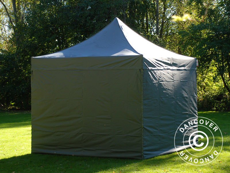 Pop up gazebo FleXtents PRO 3x3 m Grey, incl. 4 sidewalls