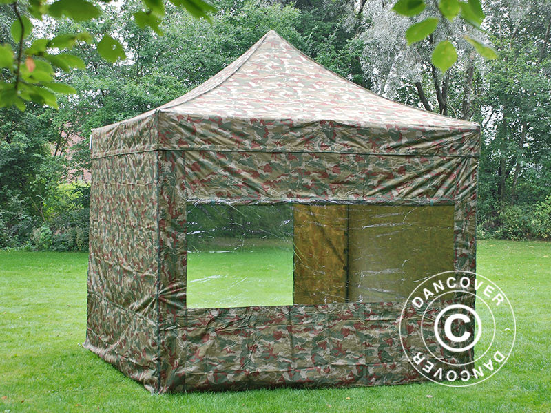 Pop up gazebo FleXtents PRO 3x3 m Camouflage/Military, incl. 4 sidewalls