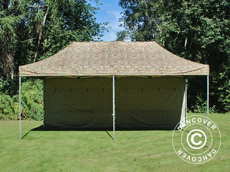 Pop up gazebo FleXtents PRO 3x6 m Camouflage/Military, incl. 6 sidewalls