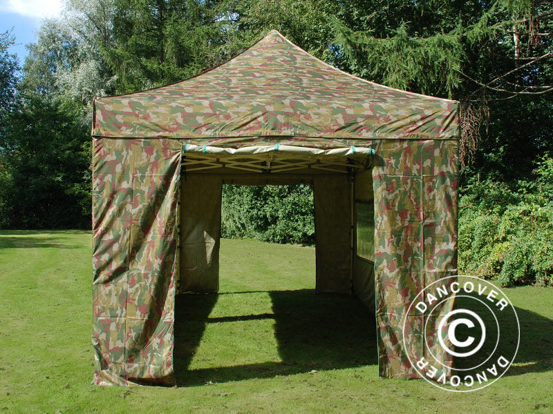 Pop up gazebo FleXtents PRO 3x6 m Camouflage/Military, incl. 6 sidewalls