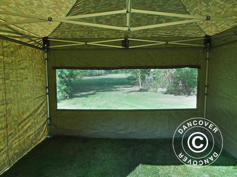 Pop up gazebo FleXtents PRO 4x4 m Camouflage/Military, incl. 4 sidewalls
