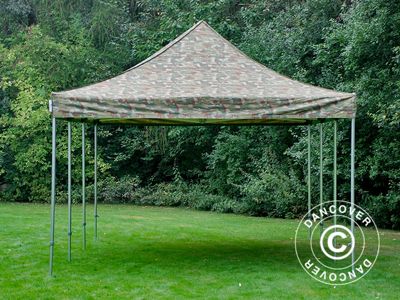 Pop up gazebo FleXtents PRO 4x6 m Camouflage/Military, incl. 8 sidewalls