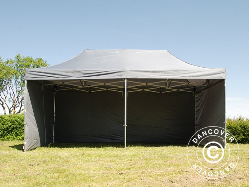Pop up gazebo FleXtents PRO 3x6 m Grey, incl. 6 sidewalls