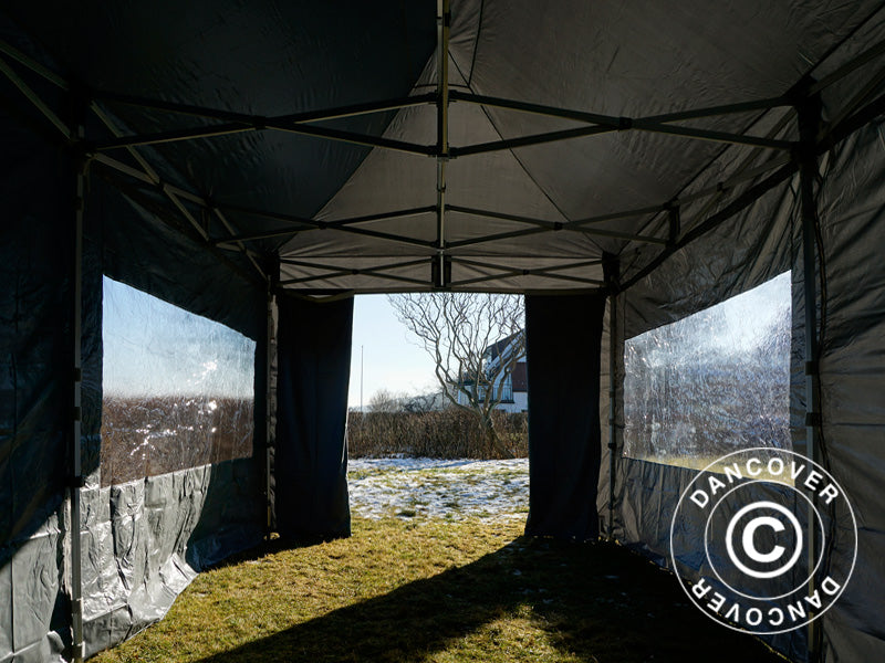 Pop up gazebo FleXtents PRO 3x6 m Grey, incl. 6 sidewalls