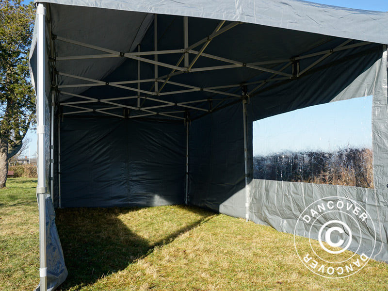 Pop up gazebo FleXtents PRO 3x6 m Grey, incl. 6 sidewalls