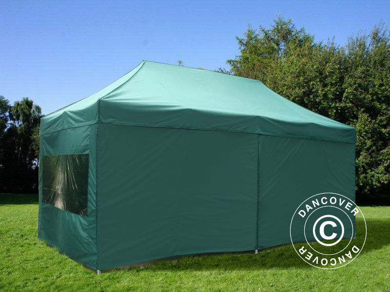 Pop up gazebo FleXtents PRO 3x6 m Green, incl. 6 sidewalls