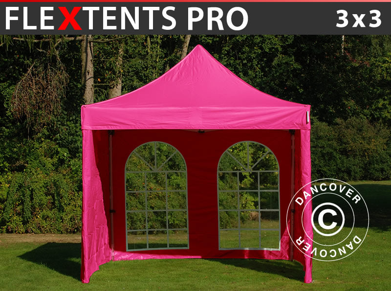 Flext. Pro 3x3m Pink Top Frame & SWK PtyWindow GL