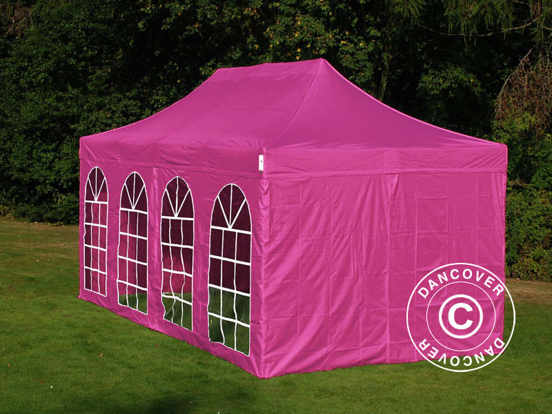 Pop up gazebo FleXtents Xtreme 50 Vintage Style 3x6 m Pink, incl. 6 sidewalls
