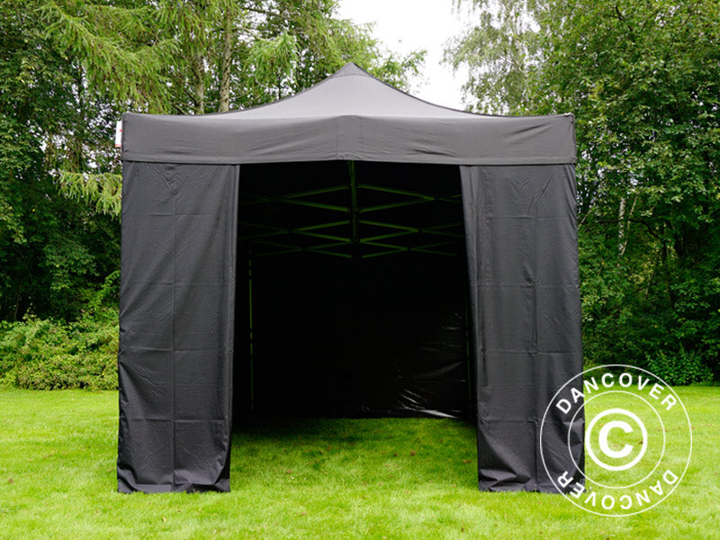 Pop up gazebo FleXtents PRO 3x4.5 m Black, incl. 4 sidewalls