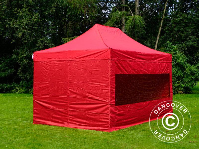 Pop up gazebo FleXtents PRO 3x4.5 m Red, incl. 4 sidewalls