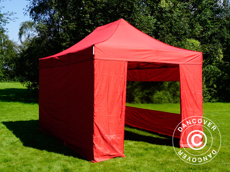 Pop up gazebo FleXtents PRO 3x4.5 m Red, incl. 4 sidewalls