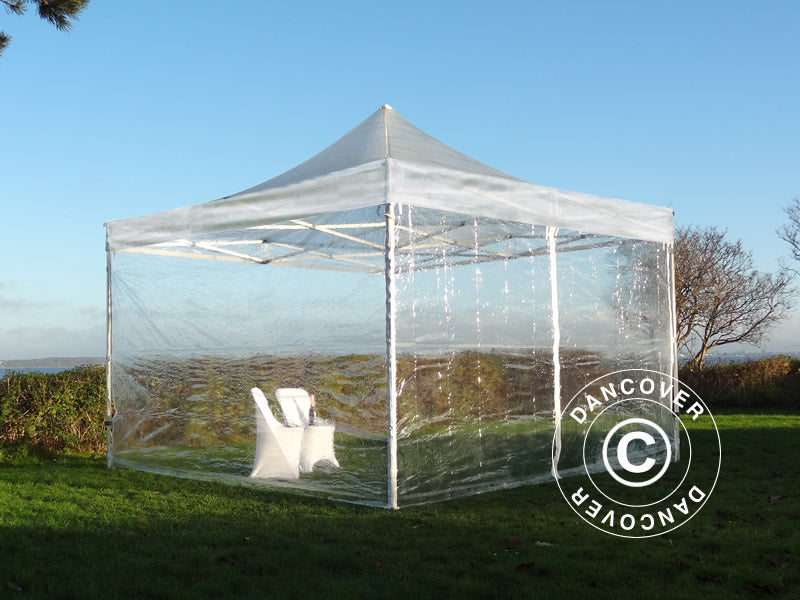 Pop up gazebo FleXtents PRO 4x4 m Clear, incl. 4 sidewalls