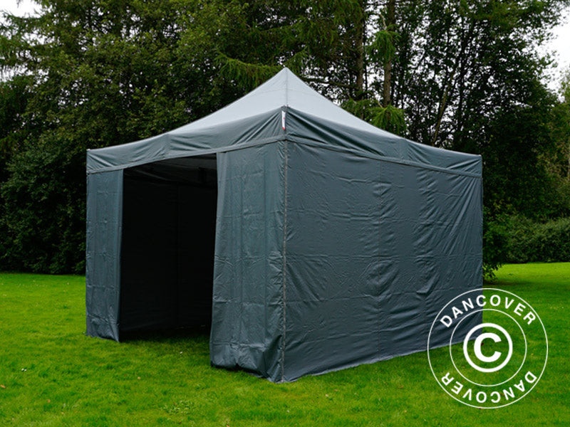 Pop up gazebo FleXtents PRO 4x4 m Grey, incl. 4 sidewalls
