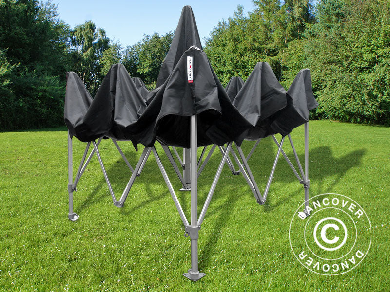 Pop up gazebo FleXtents PRO Peak Pagoda 3x3 m Black, incl. 4 sidewalls