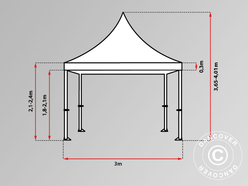 Pop up gazebo FleXtents PRO Peak Pagoda 3x3 m Latte