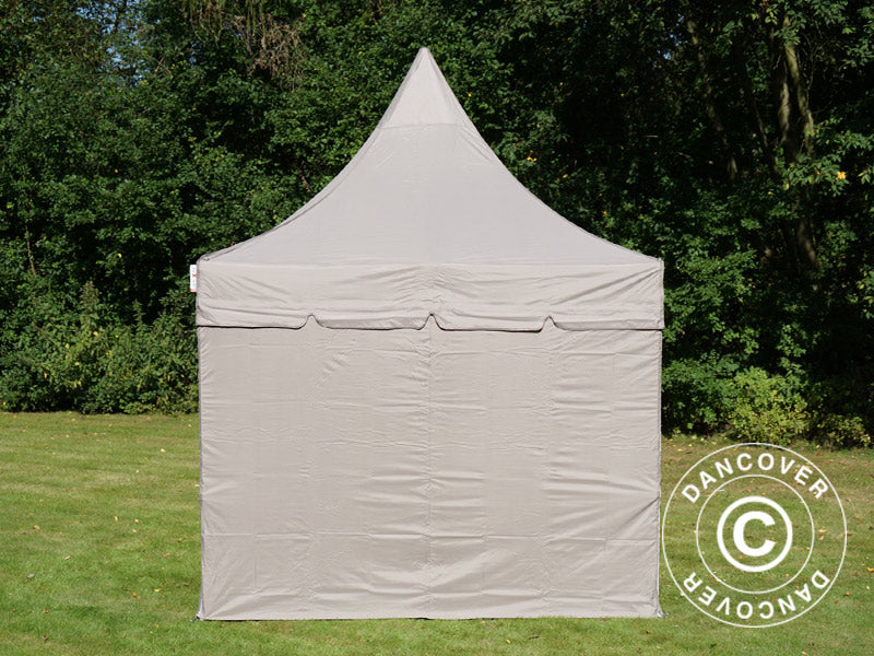 Pop up gazebo FleXtents PRO Peak Pagoda 3x3 m Latte, incl. 4 sidewalls