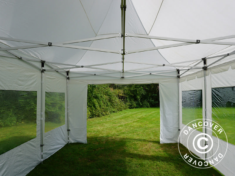Pop up gazebo FleXtents PRO Peak Pagoda 4x6 m White, incl. 8 sidewalls