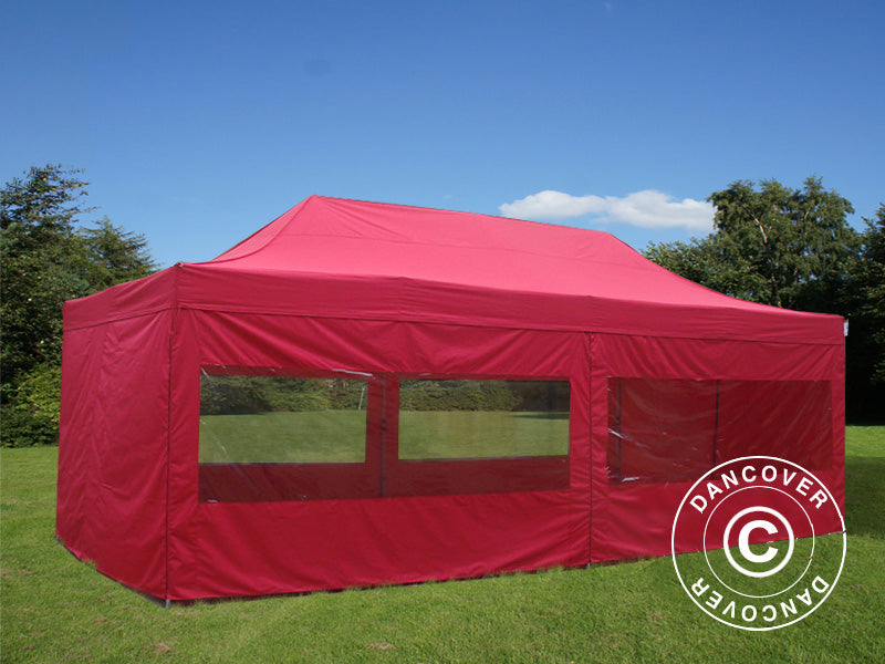 Pop up gazebo FleXtents PRO 4x8 m Red, incl. 6 sidewalls