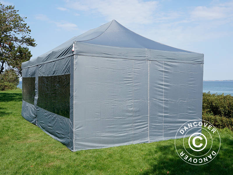 Pop up gazebo FleXtents Xtreme 50 4x8 m Grey, incl. 6 sidewalls