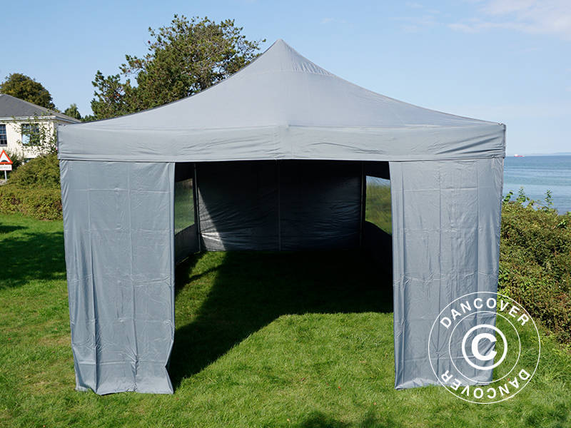 Pop up gazebo FleXtents Xtreme 50 4x8 m Grey, incl. 6 sidewalls